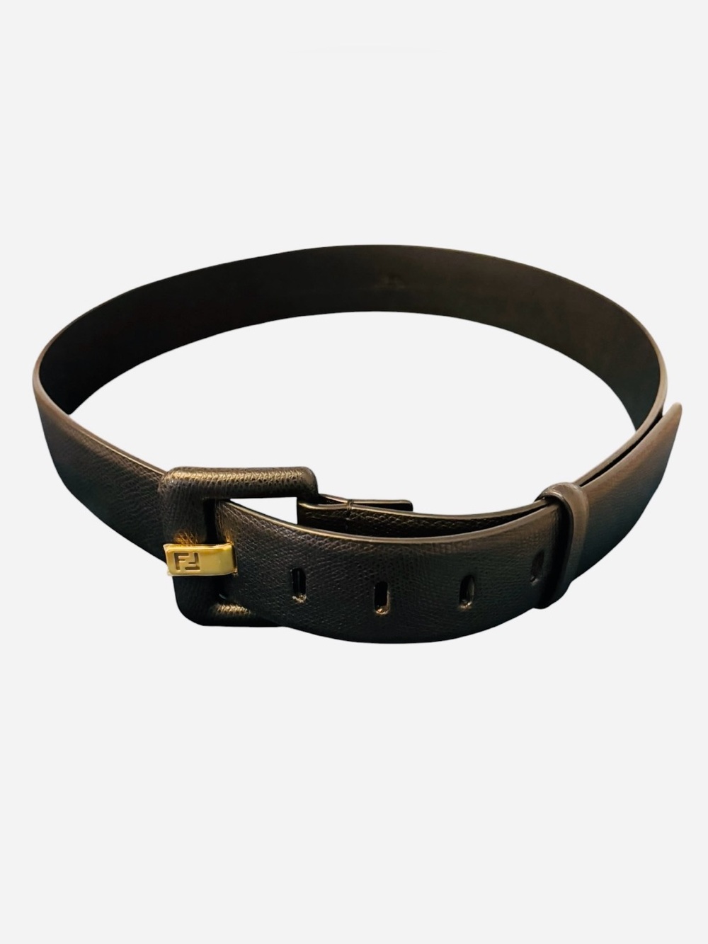 Fendi Forever Black Wide Leather Belt Size 85cm/34in (Medium) NWOT